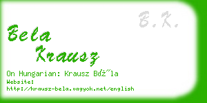 bela krausz business card